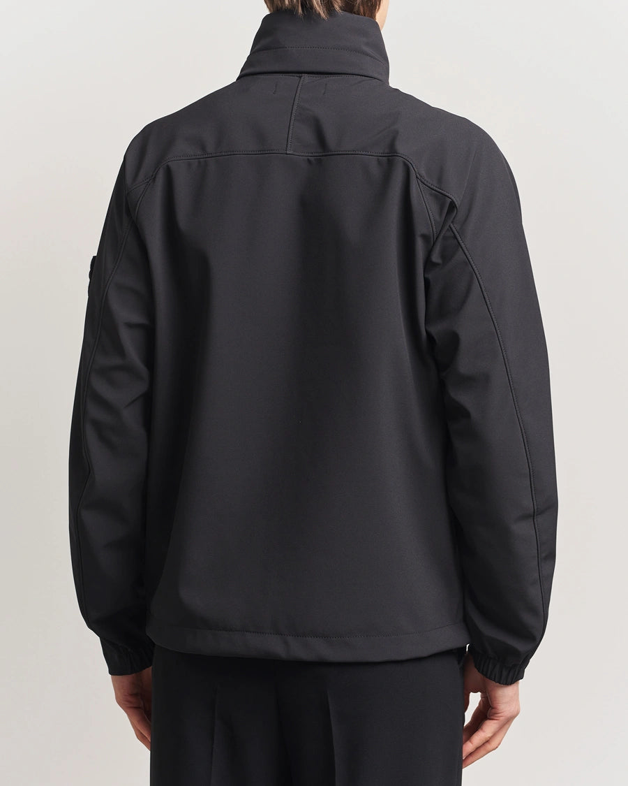 Stone Island 4100010 Light Soft Shell-R Hidden Hooded Jacket Black