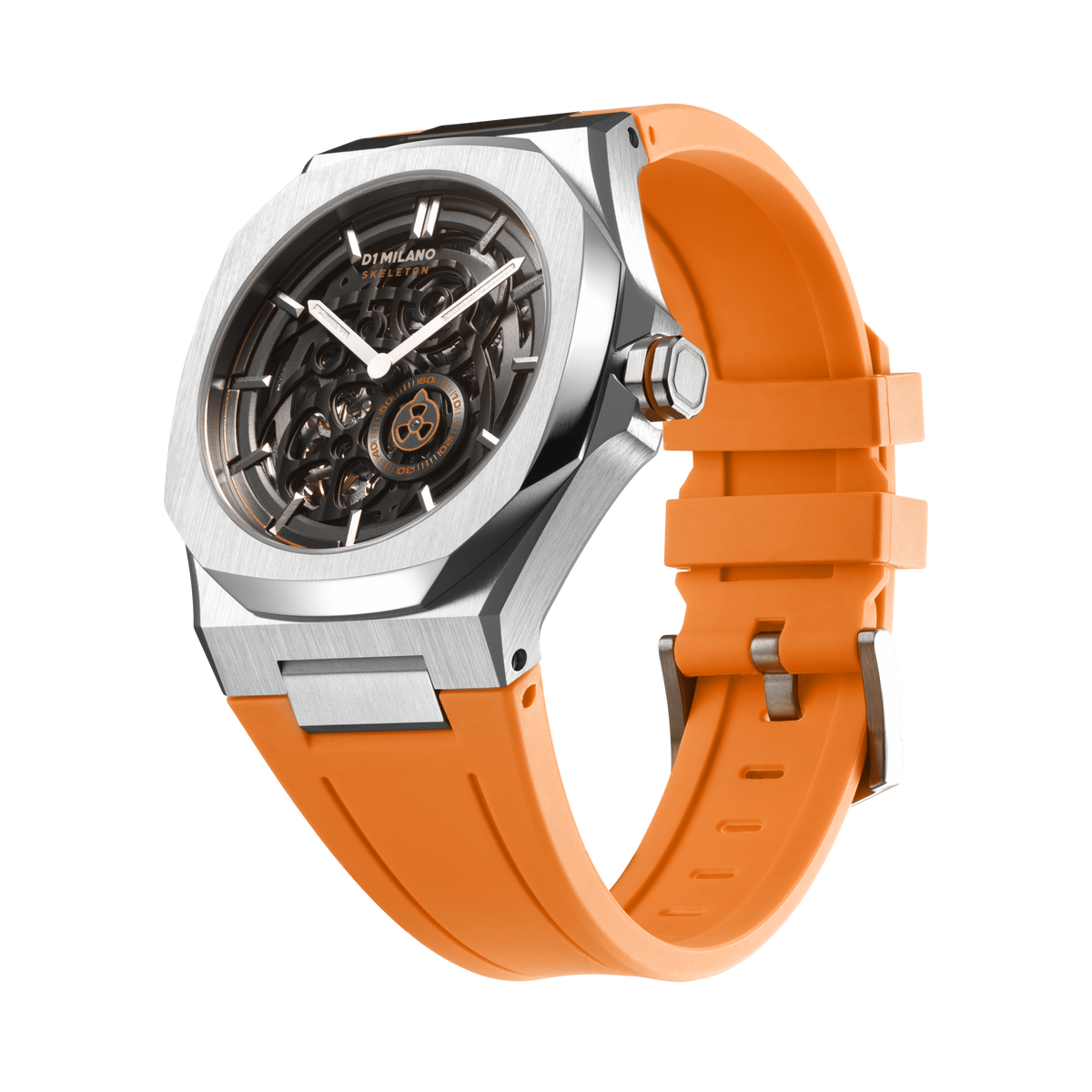 D1 Milano Skeleton Rubber Bracelet 41.5 mm Slice Orange SKRJ16
