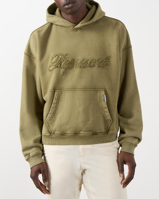 Represent REVERSE APPLIQUE HOODIE Vintage Khaki MLM100160-59