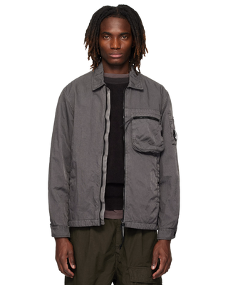 C.P. Company Panama-R Zipped Lens Overshirt Gunmetal Grey 20CMOS074A110540S