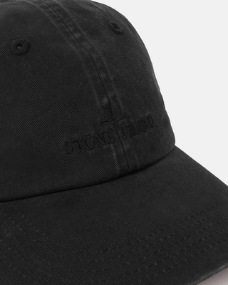 Stone Island 9100009 BRUSHED COTTON GABARDINE Cap Logo Embroidery Black