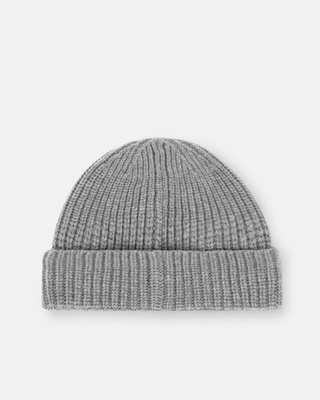 Stone Island N100012 LIGHT RWS GEELONG WOOL Compass Patch Beanie Cement Melange