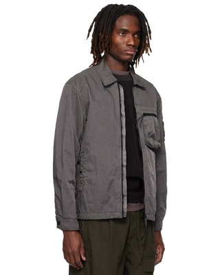 C.P. Company Panama-R Zipped Lens Overshirt Gunmetal Grey 20CMOS074A110540S