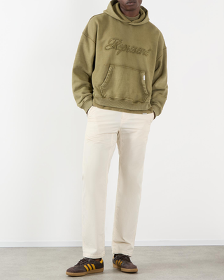 Represent REVERSE APPLIQUE HOODIE Vintage Khaki MLM100160-59