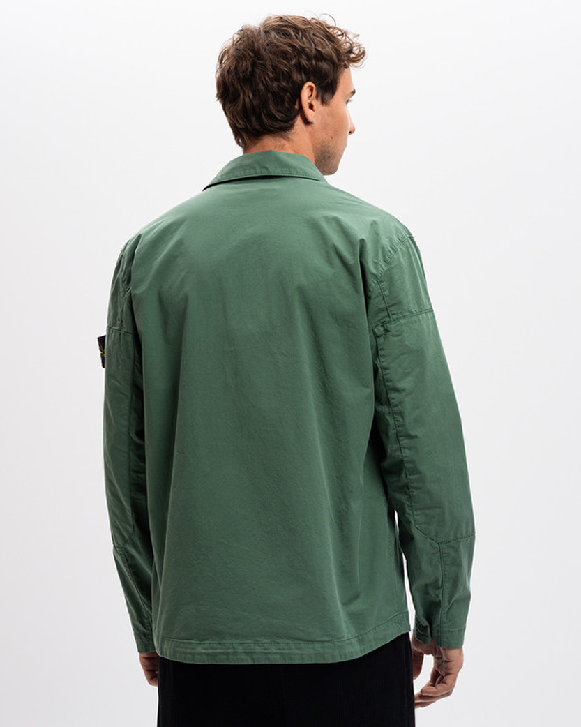 Stone Island 11910 SUPIMA COTTON TWILL STRETCH-TC Overshirt Sage Green