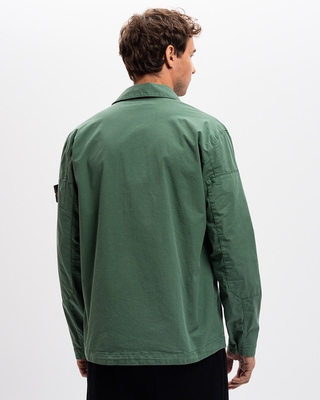 Stone Island 11910 SUPIMA COTTON TWILL STRETCH-TC Overshirt Sage Green