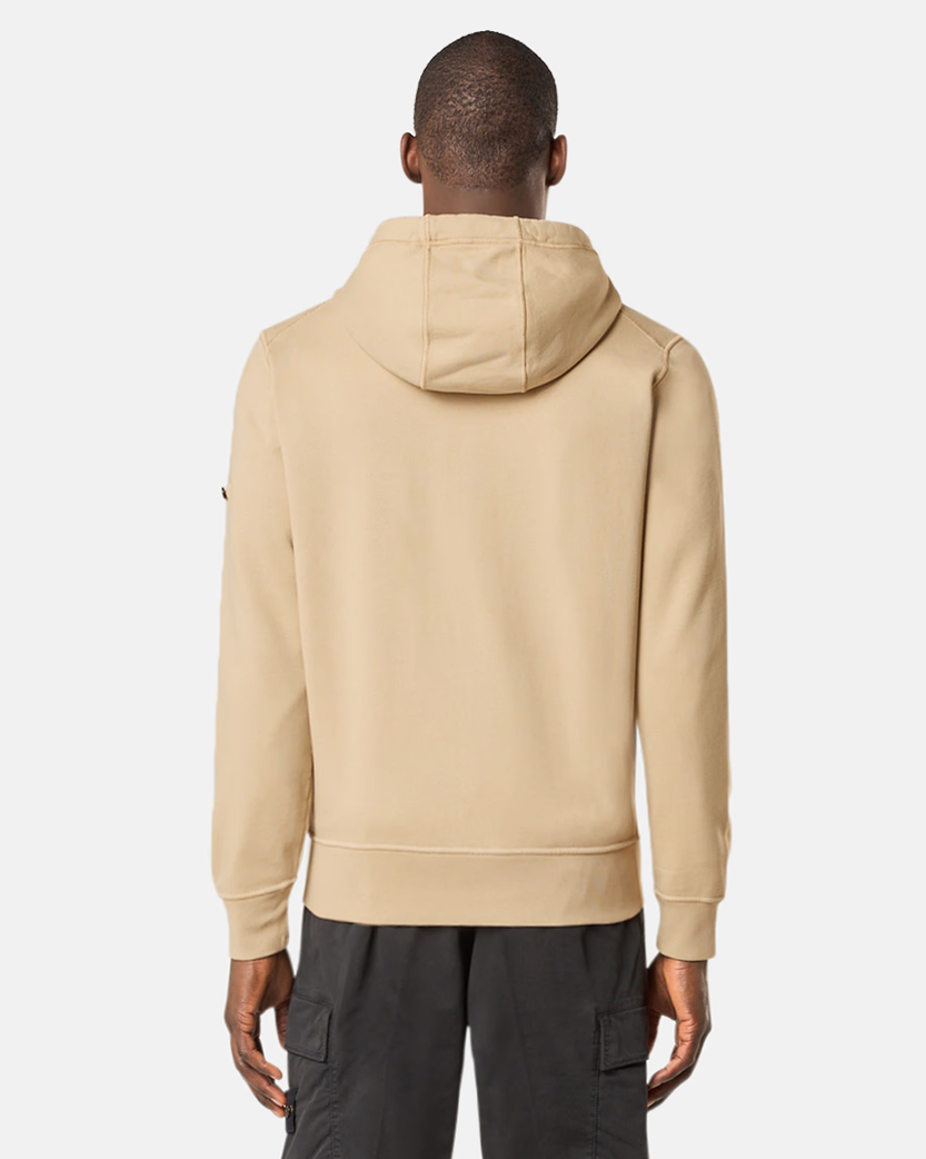 Stone Island 6100042 Organic Cotton Fleece Zip Hoodie Desert Beige