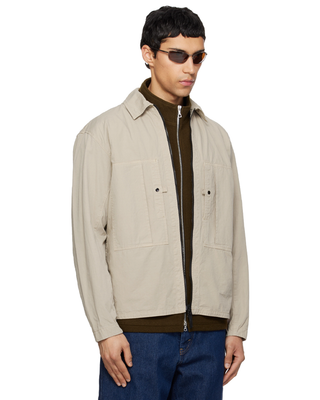 Stone Island 1200005 MERCERISED ORGANIC COTTON RIPSTOP Zip Overshirt Beige
