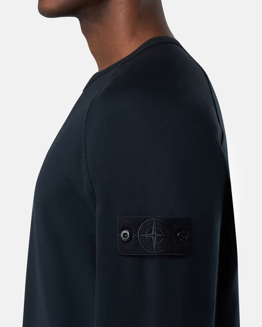 Stone Island 6100011 Cotton Stretch Fleece Ghost Sweatshirt Navy Blue