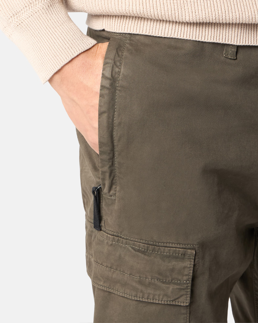 Stone Island 3100304 SUPIMA Cotton Twill Stretch-TC Cargo Pants Green