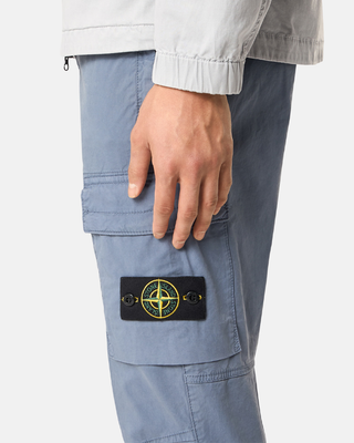 Stone Island 3100304 SUPIMA Cotton Twill Stretch-TC Cargo Pants Avio Blue