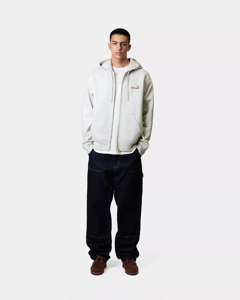 Carhartt WIP 'American Script' Zipper Hoodie Grey