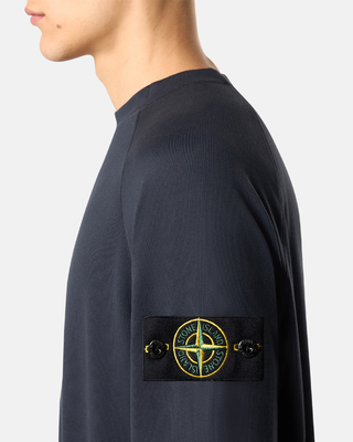 Stone Island 6100023 Light Organic Cotton Fleece Sweatshirt Navy Blue