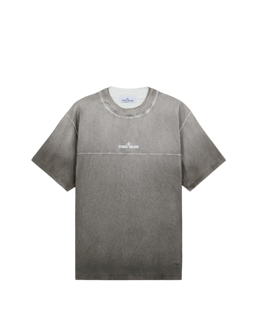 Stone Island 215T2 Logo Patch Gradient Crewneck T-Shirt Grey