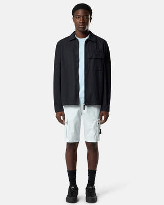 Stone Island L100019 STRETCH ORGANIC COTTON TWILL Cargo Bermuda Shorts Sky Blue