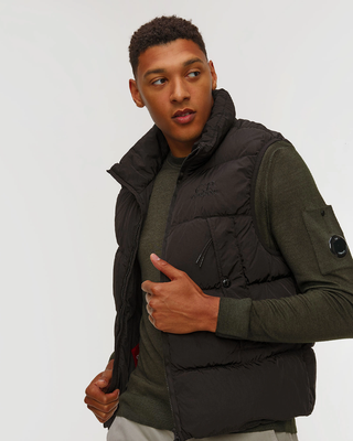 C.P. Company Full Zip Down Vest Black