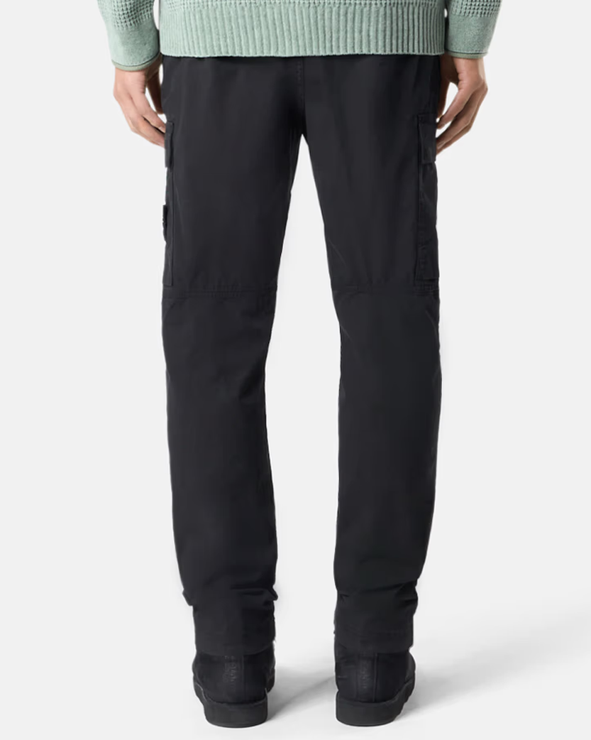 Stone Island 3100304 SUPIMA Cotton Twill Stretch-TC Cargo Pants Black