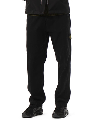 Stone Island 3100008 ORGANIC PANAMA COTTON 'OLD' EFFECT Pants Black