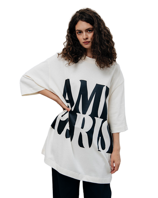 Ami Paris Cotton Print Oversize T-Shirt White