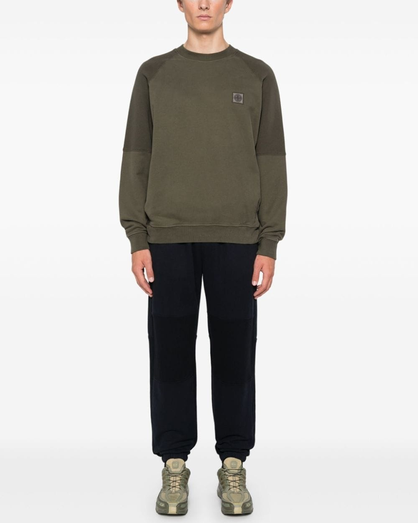 Stone Island 60252 Organic Cotton Fleece Sweatshirt Green