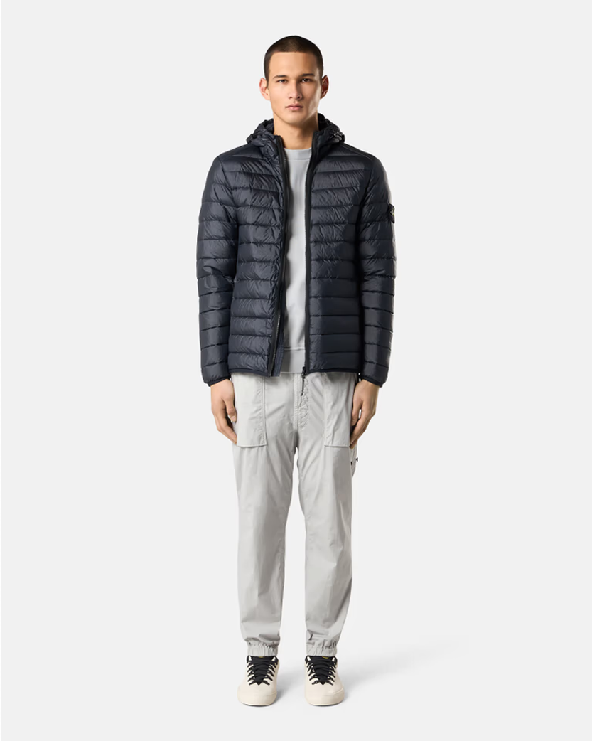 Stone Island 4100403 Loom Woven Chambers Nylon Down TC Jacket Blue