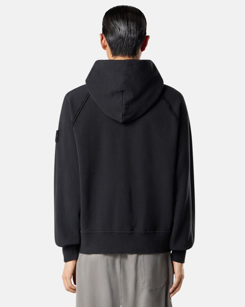Stone Island 6100023 BRUSHED ORGANIC COTTON FLEECE Oversized Hoodie Black