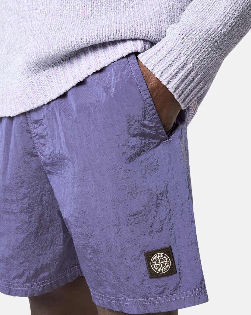Stone Island B100009 Nylon Metal Mid-Length Swim Trunks Lavender