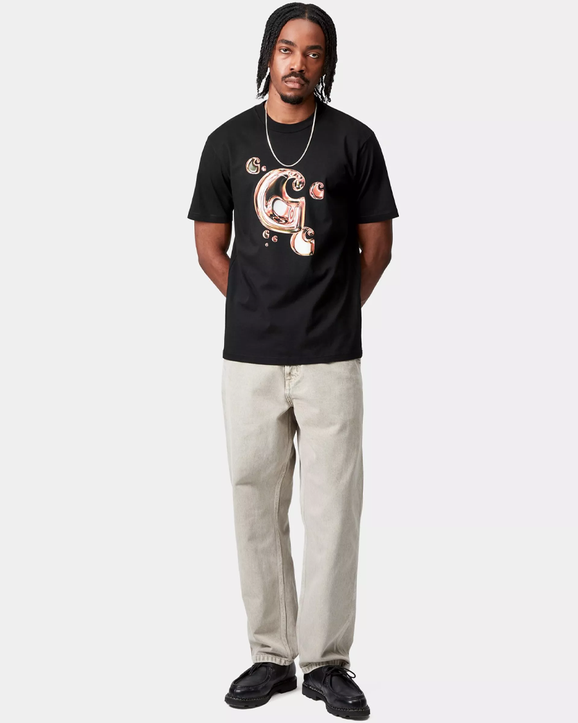 Carhartt WIP Solar Chrome C-Logo T-Shirt Black