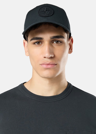 Stone Island 9100996 Cotton Reps Cap Black