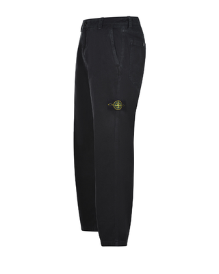 Stone Island 3100008 ORGANIC PANAMA COTTON 'OLD' EFFECT Pants Black