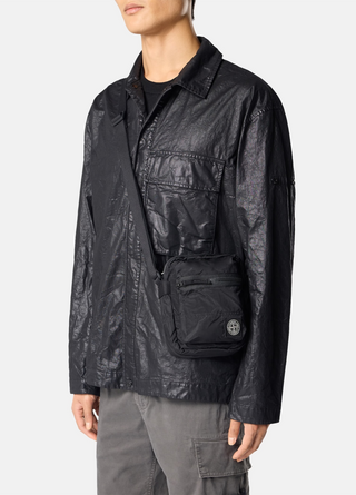 Stone Island 9200015 COATED NYLON METAL IN ECONYL® Pouch Bag Black