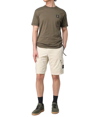 Stone Island 2100039 60/2 COTTON JERSEY T-Shirt Compass Logo Patch Military Green