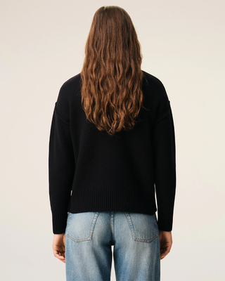 Ami Paris ADC Funnel Neck Wool Sweater Black