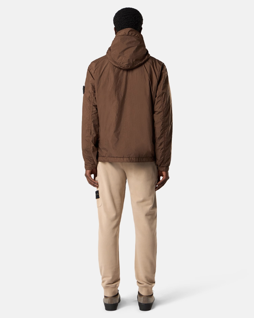 Stone Island 4100001 CRINKLE REPS NY Hooded Jacket Umber