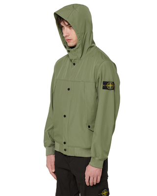 Stone Island 40227 Light Soft Shell-R Jacket Green