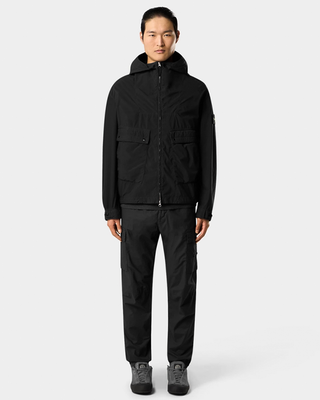 Stone Island 4100052 LIGHT COMPACT TOUCH POLY-TC Hooded Jacket Black