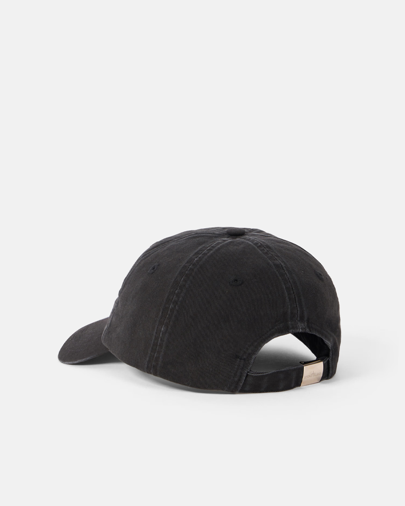 Stone Island 9100009 BRUSHED COTTON GABARDINE Cap Logo Embroidery Black
