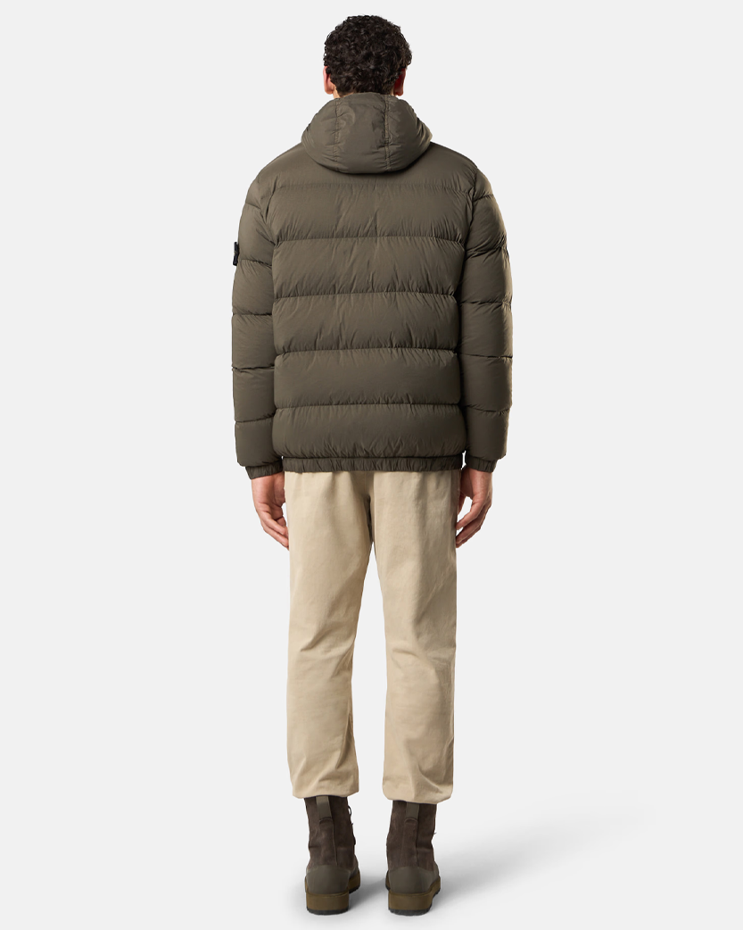 Stone Island 4100040 SEAMLESS TUNNEL NYLON DOWN-TC Hooded Down Jacket Green