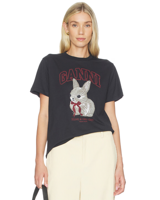 Ganni Bunny T-shirt Phantom Grey