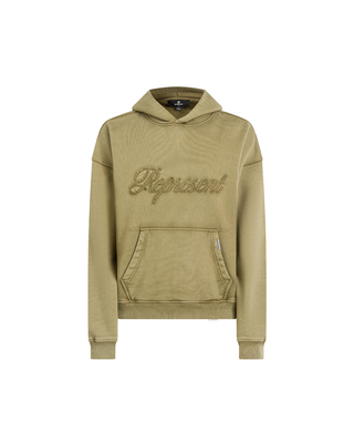 Represent REVERSE APPLIQUE HOODIE Vintage Khaki MLM100160-59
