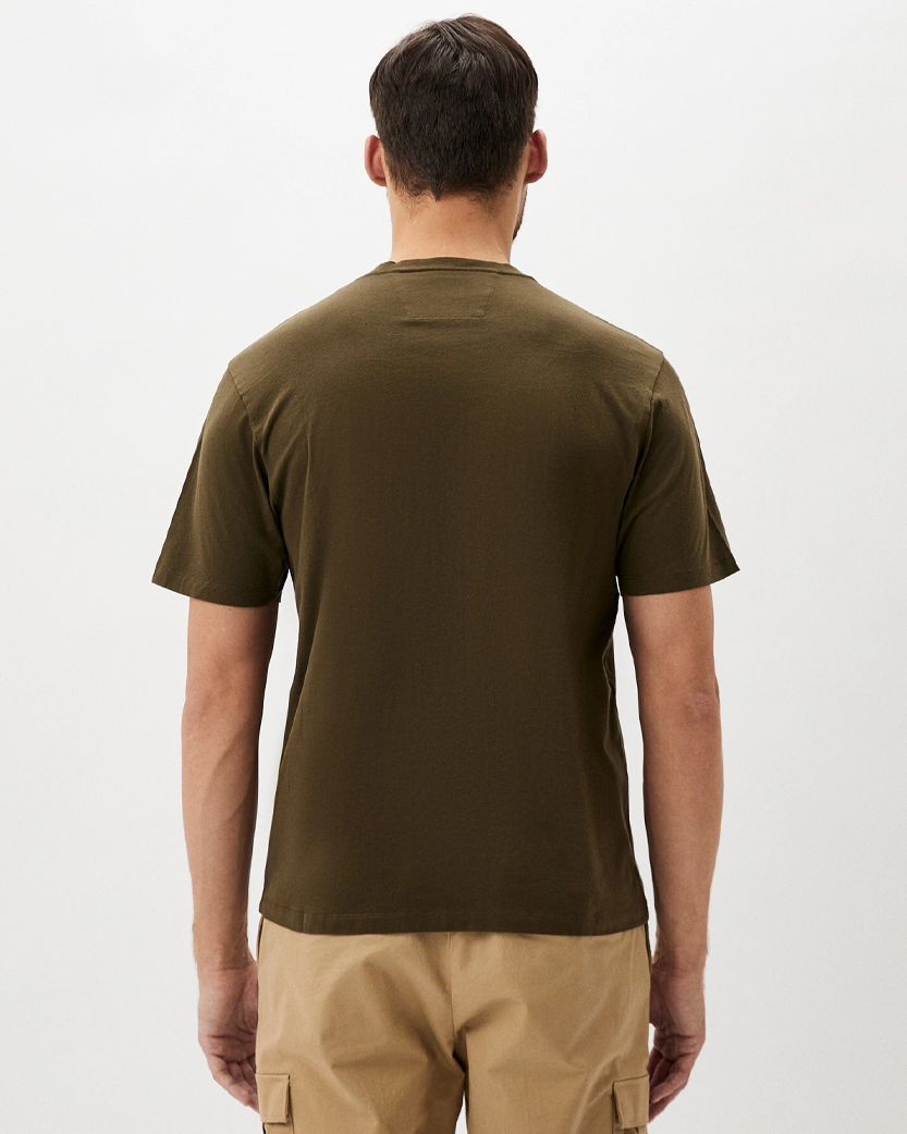 C.P. Company Jersey 30/1 Short Sleeve Logo Label T-Shirt Ivy Green RCCMTS723A005100W