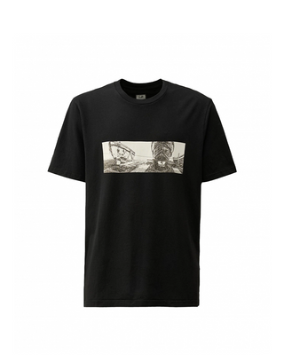 C.P. Company 24/1 Jersey Back Letter T-Shirt Black 18CMTS319A005431G