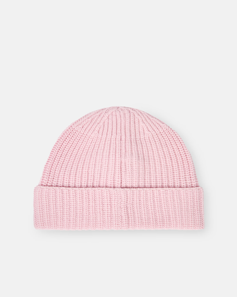 Stone Island N100012 LIGHT RWS GEELONG WOOL Compass Patch Beanie Pink