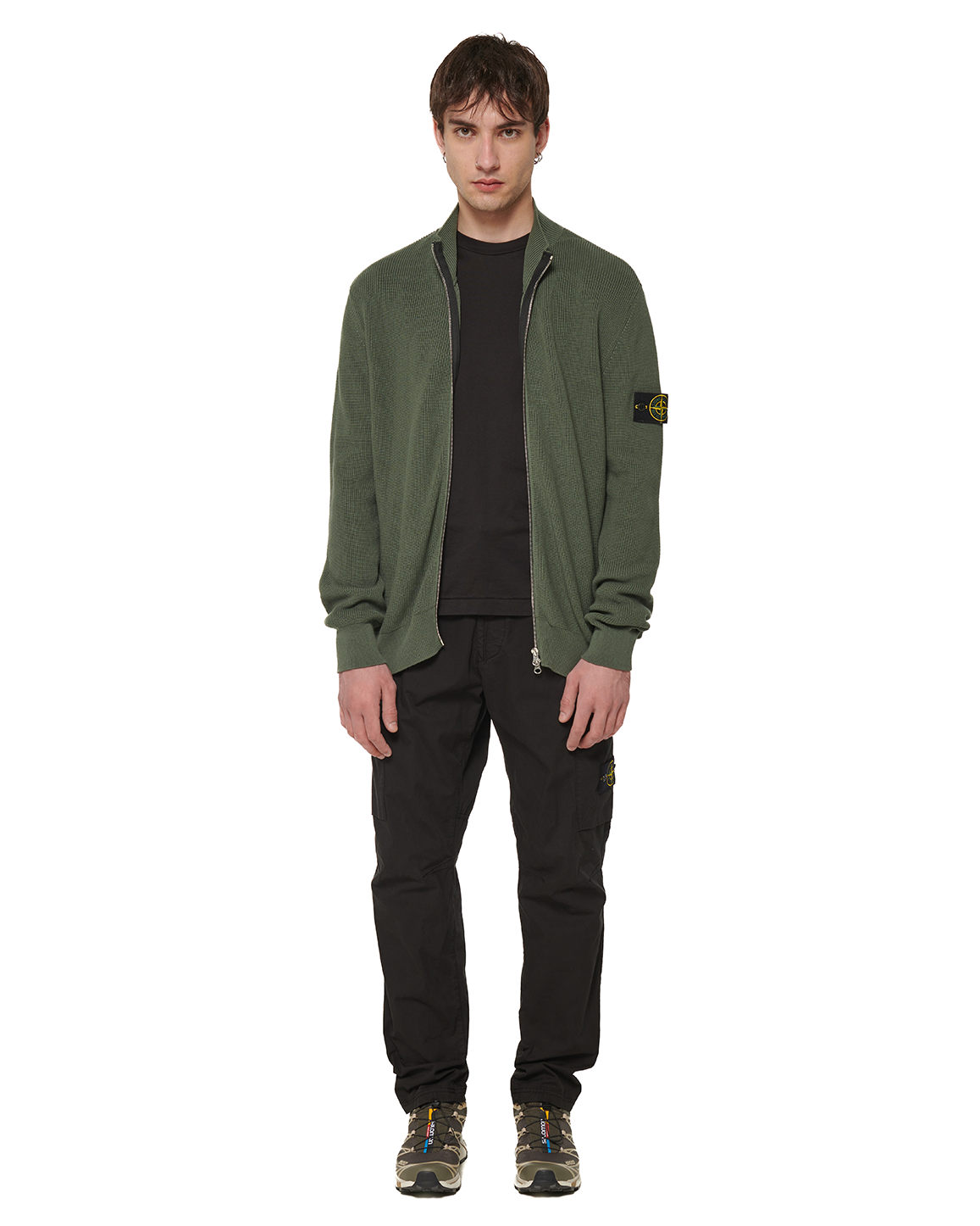 Stone Island 526D8 Zip cardigan Green