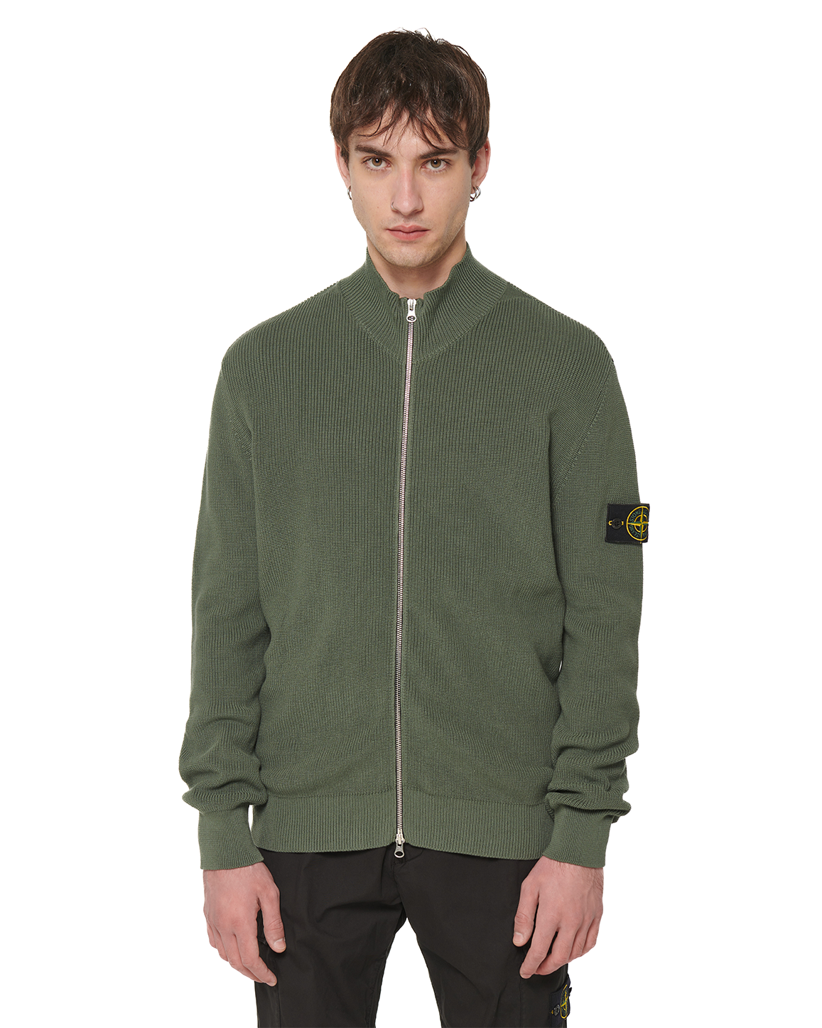 Stone Island 526D8 Zip cardigan Green