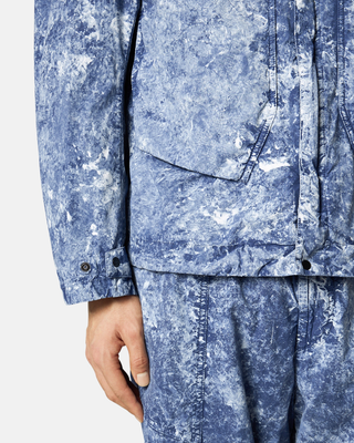 Stone Island 100076 WHITE PIGMENT ON TELA 'PARACADUTE' STRETCH-TC Hooded Jacket Blue