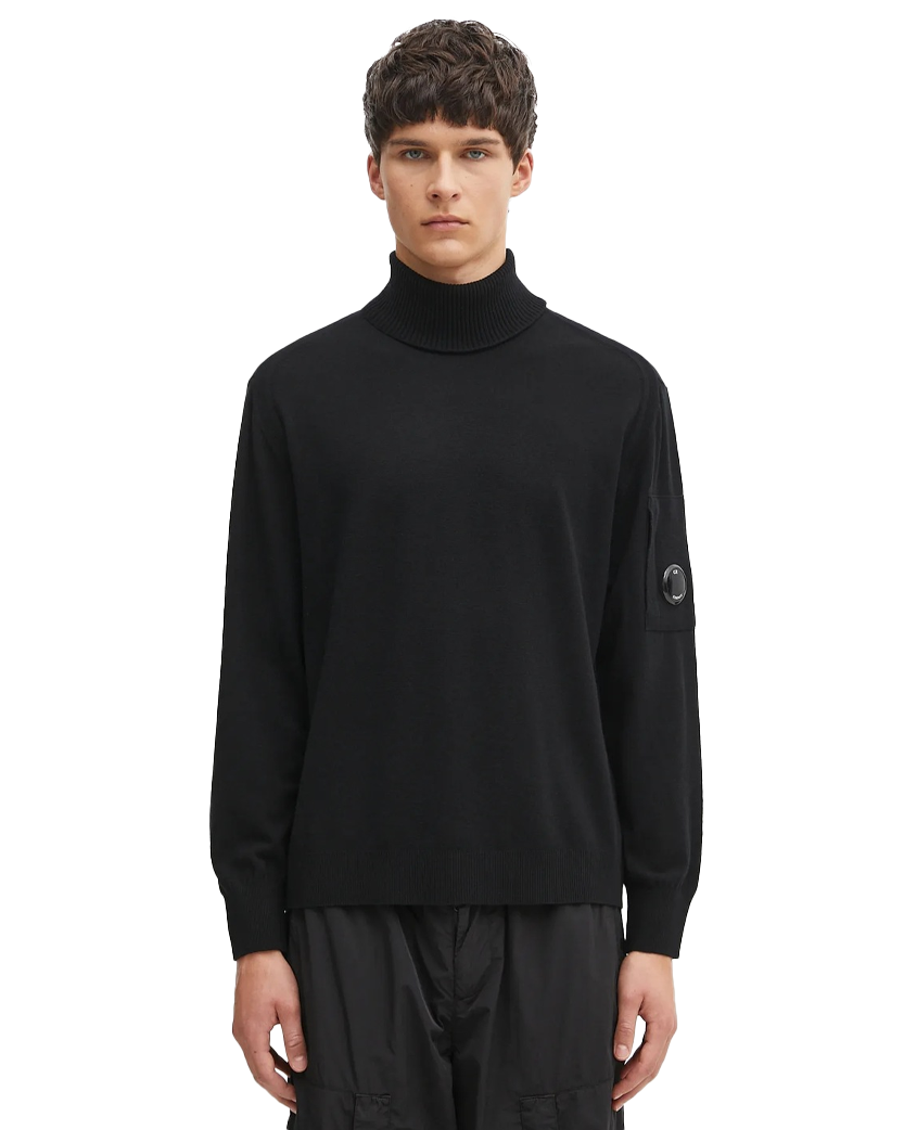 C.P. Company Virgin Wool Turtleneck Sweater Black 19CMKN035A005528A