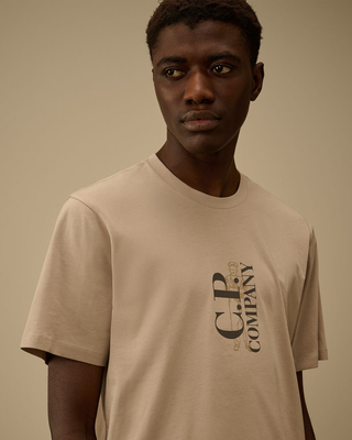 C.P. Company 30/1 Jersey Short Sleeve Printed T-Shirt Dove Grey 20CMTS084A005100W