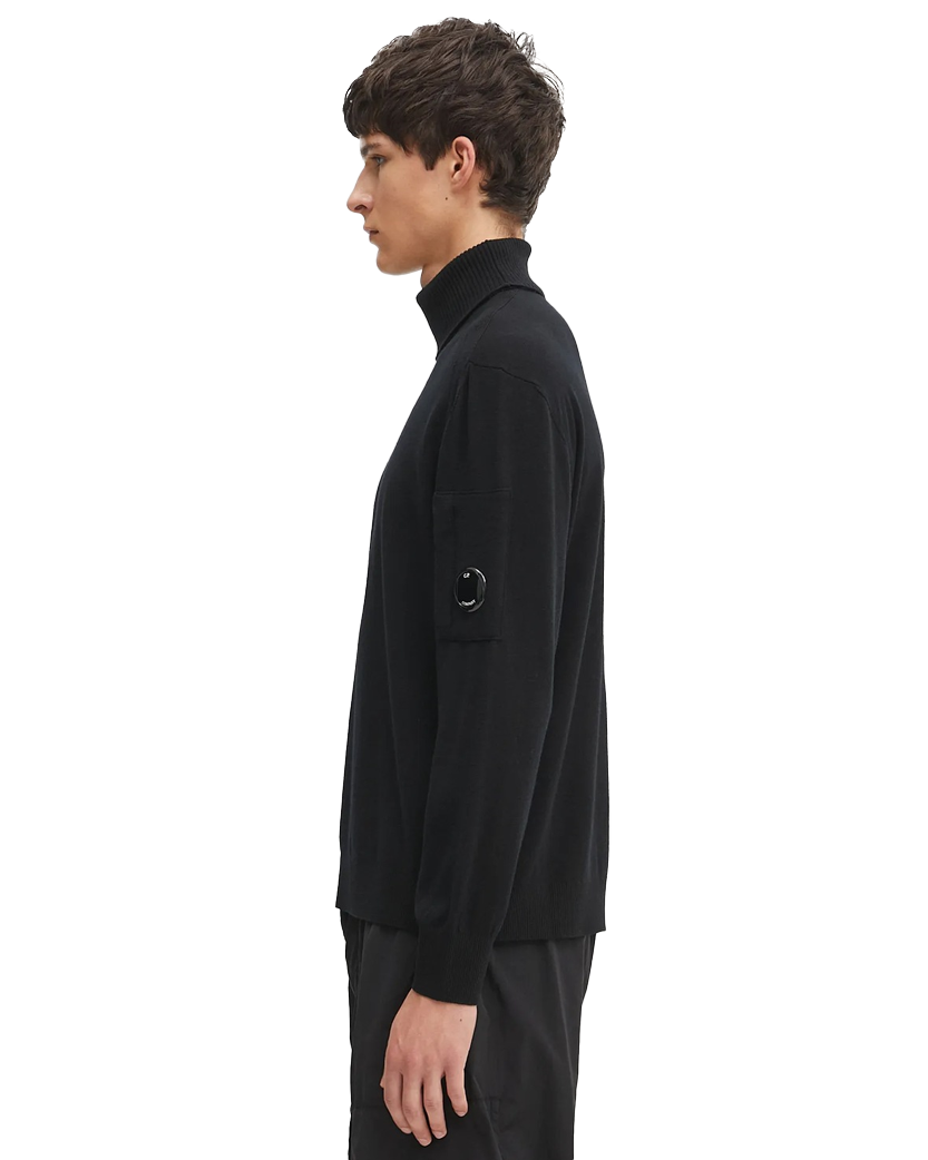 C.P. Company Virgin Wool Turtleneck Sweater Black 19CMKN035A005528A