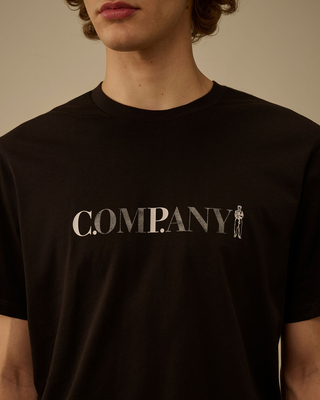 C.P. Company 30/1 Jersey Short Sleeve Chest Logo T-Shirt Black 20CMTS085A005100W